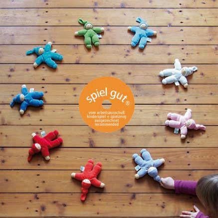 Nanchen Small Organic Cotton Waldorf Doll "Pimpel" - cotton, wool Dolls for open-ended play - Color: Berry