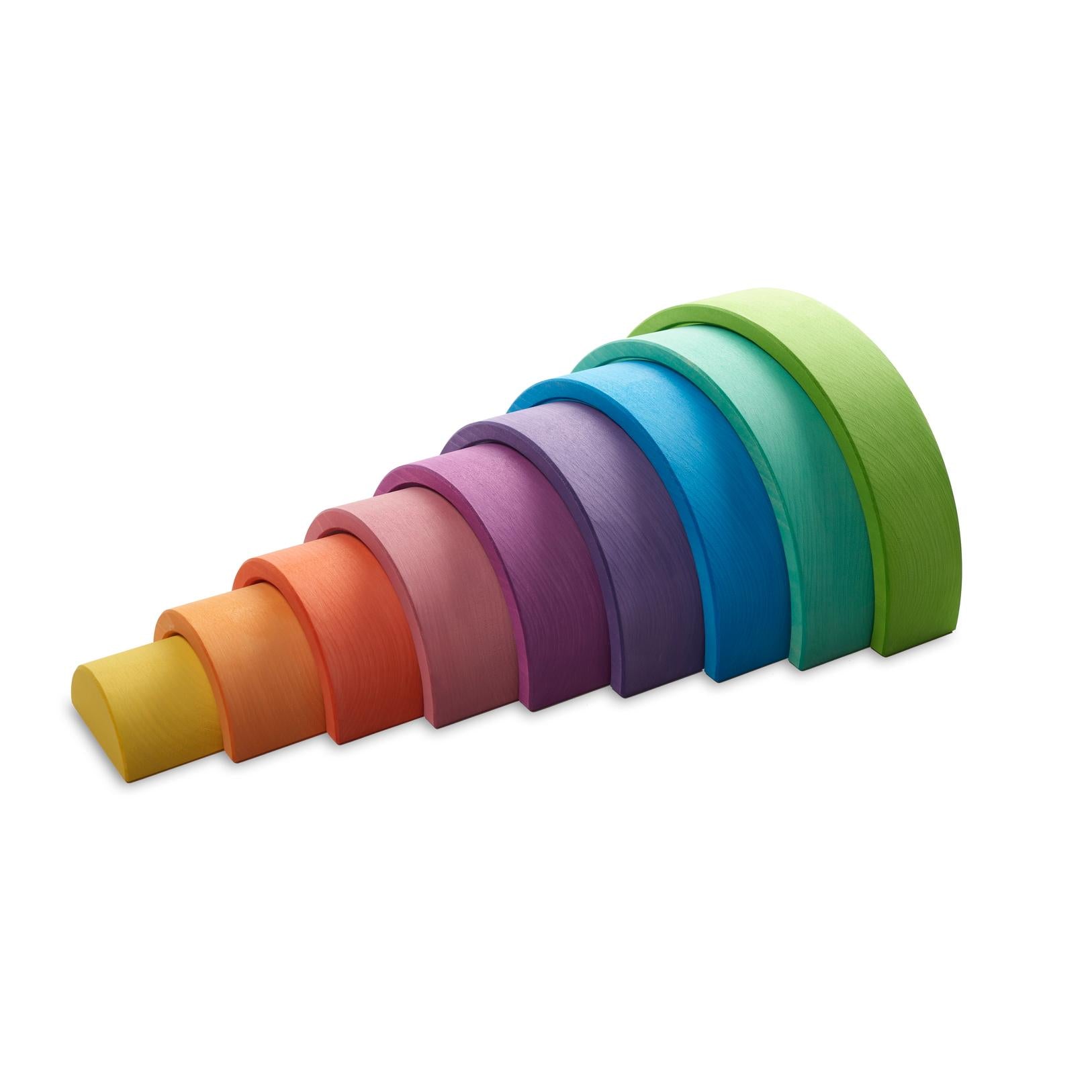 Ocamora - Rainbow Stacker - Green 9 Pcs | Blocks- Blue Otter Toys