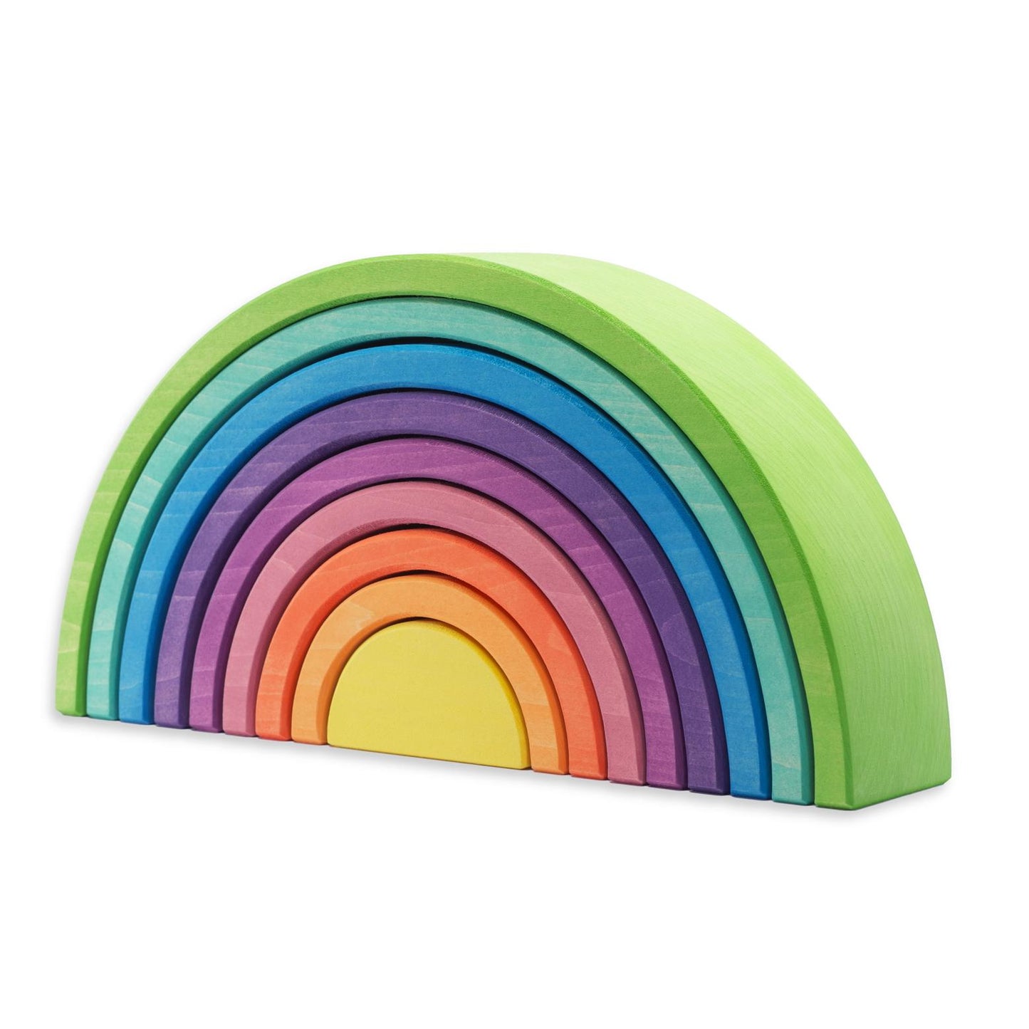 Ocamora - Rainbow Stacker - Green 9 Pcs - wood Blocks for open-ended play - Title: Default Title