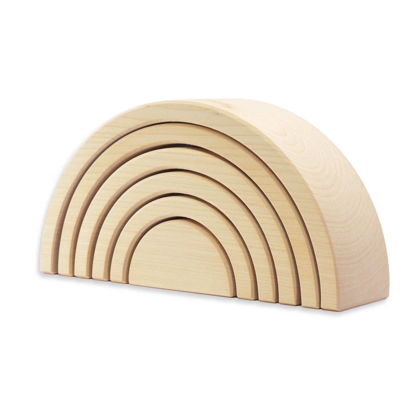 Ocamora - Rainbow Stacker - Natural 6 Pcs - wood, natural Blocks for open-ended play - Title: Default Title