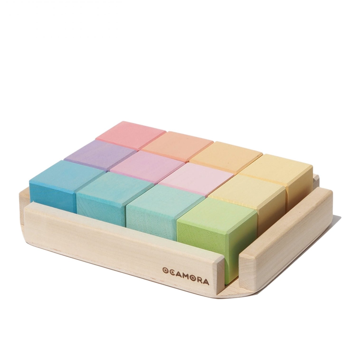 Ocamora - Wooden Cubes - Pastel - wood Blocks for open-ended play - Title: Default Title