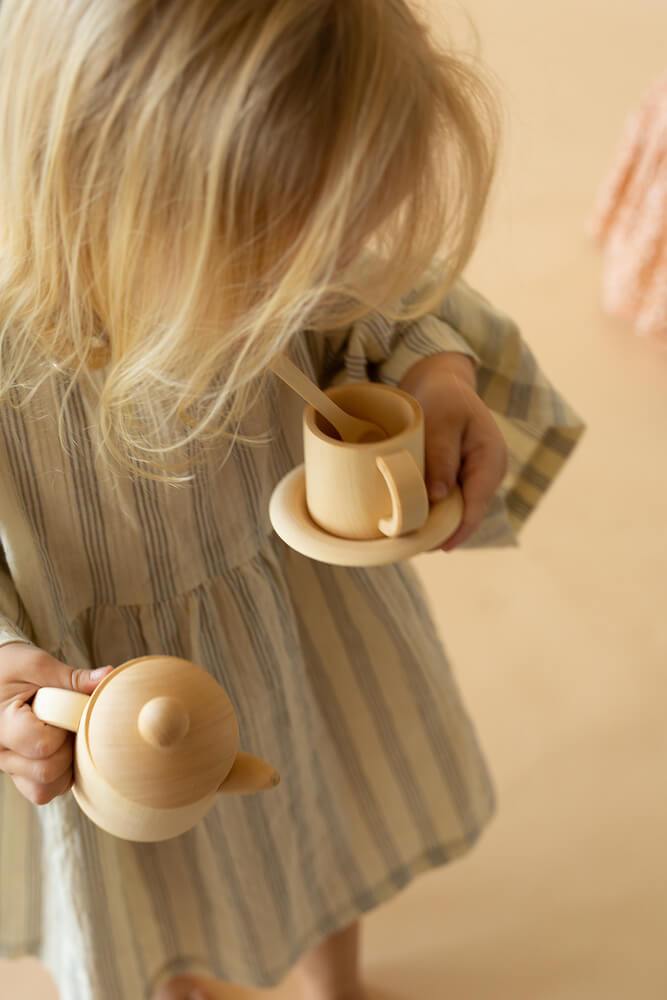 Raduga Grez Raduga Grez Wooden Tea Set, Natural - blueottertoys-RG02006