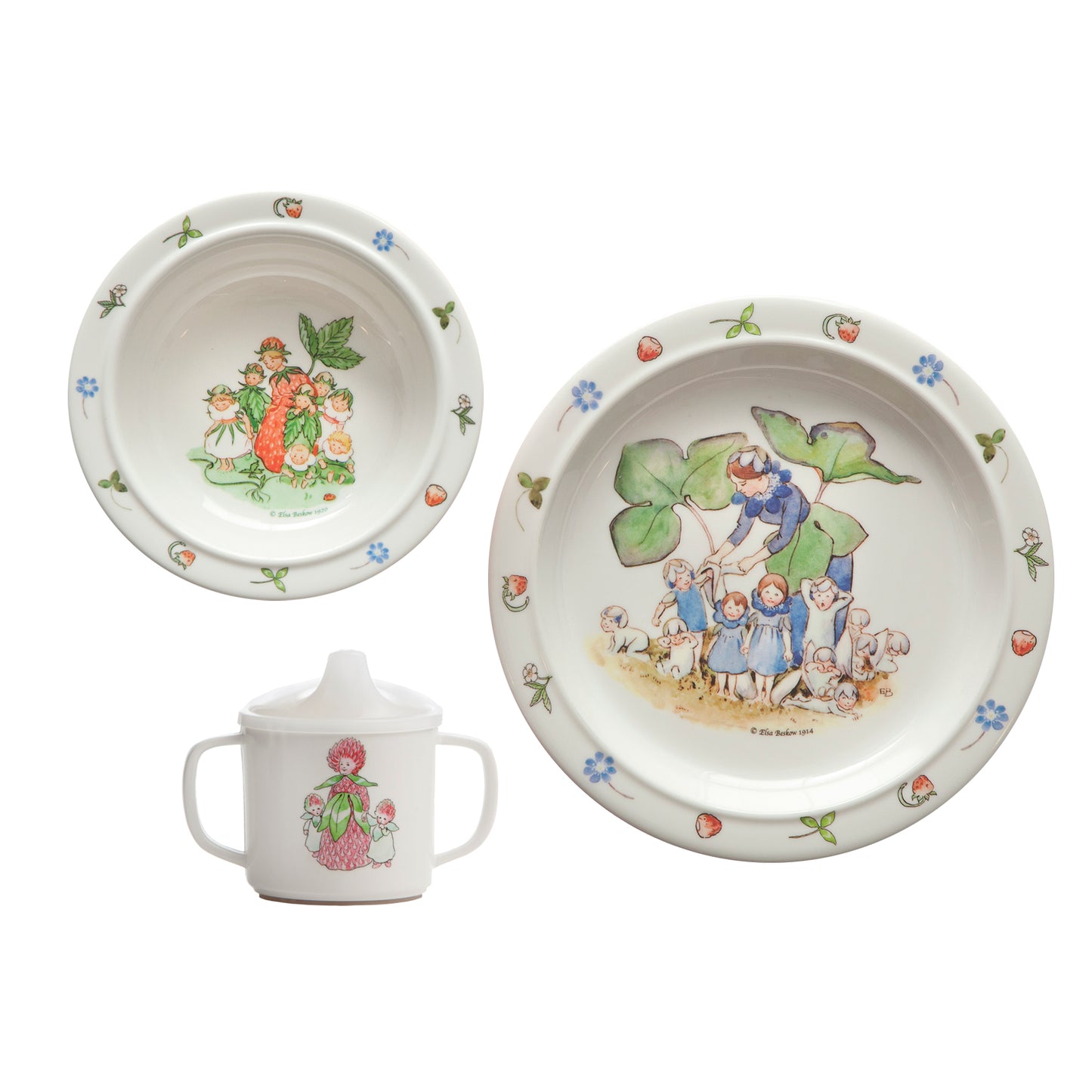 Elsa Beskow 3-piece Dish Set: Flower Children Dishware for open-ended play - Title: Default Title