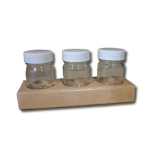 Wooden Paint Jar Holder with 2 oz (50 ml) Jars - wood Art and Crafts for open-ended play - Number of Jars: 3 Jars