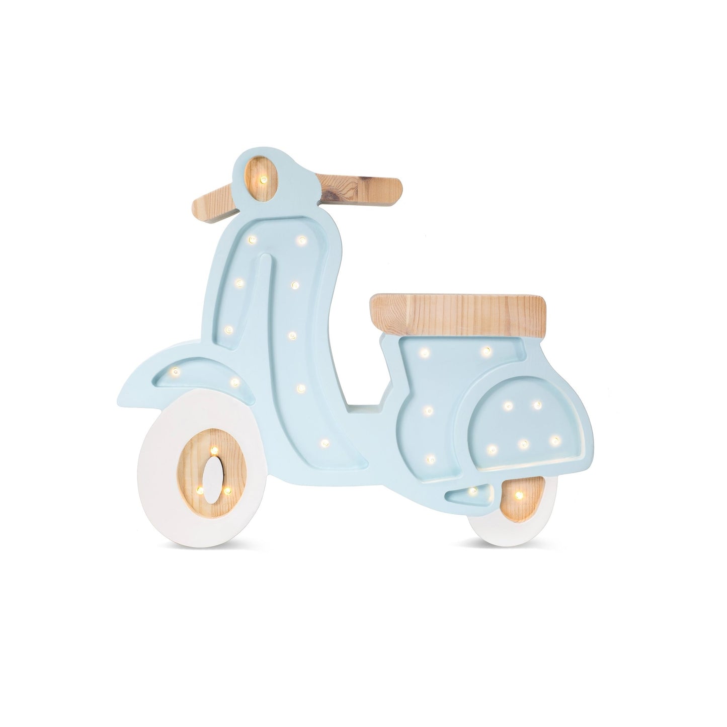 Little Lights Vespa Lamp - wood, natural for open-ended play - Color: Blue