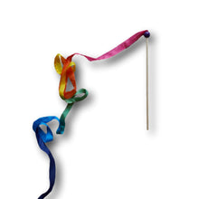 Silk Rainbow Streamers, Large & Mini - wood, silk Playsilk for open-ended play - Size: Large, Style: Rainbow