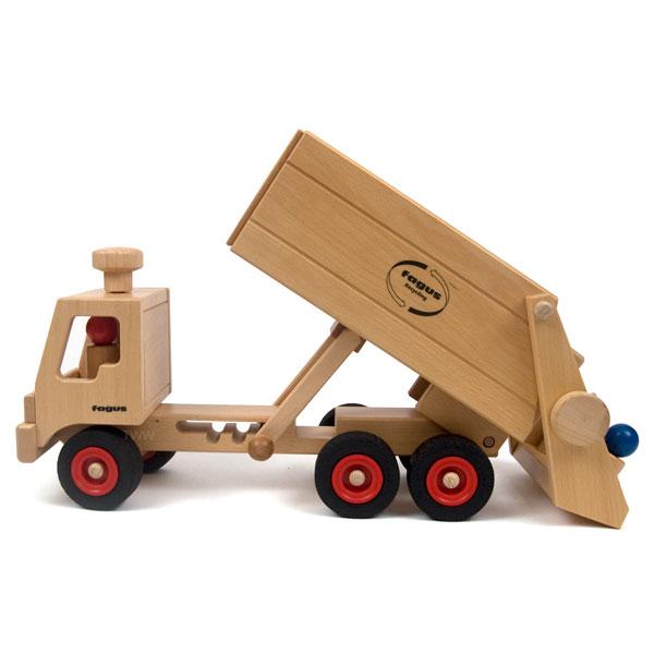 Fagus Fagus Wooden Recycling Truck - Made in Germany - blueottertoys-FA10.66