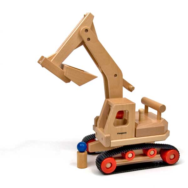 Fagus Fagus Wooden Excavator - Made in Germany - blueottertoys-FA10.71