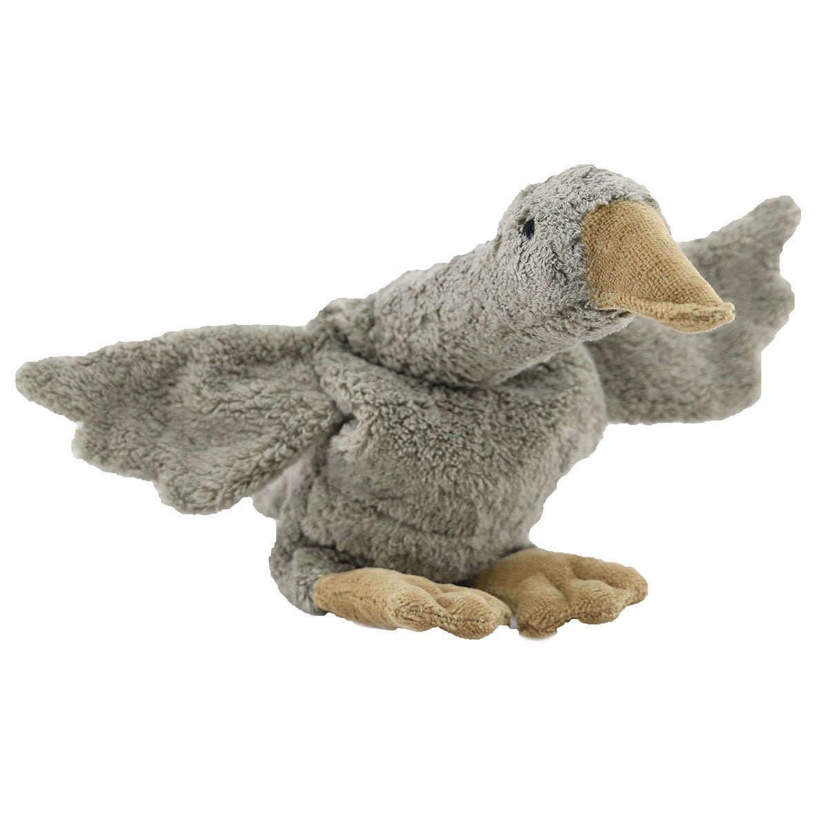 Senger Organic Cotton Goose Warming Pillow (Grey) - cotton, wool Stuffed Animals for open-ended play - Size: Small (15" Ch...