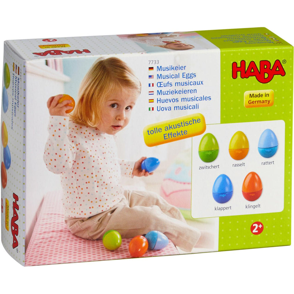 Haba Set of 5 Wooden Musical Eggs by Haba - blueottertoys-HB7733