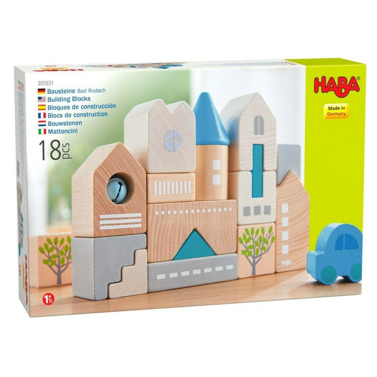 
                  
                    Haba Bad Rodach 18 Piece Wooden Building Blocks - blueottertoys-HB305531
                  
                