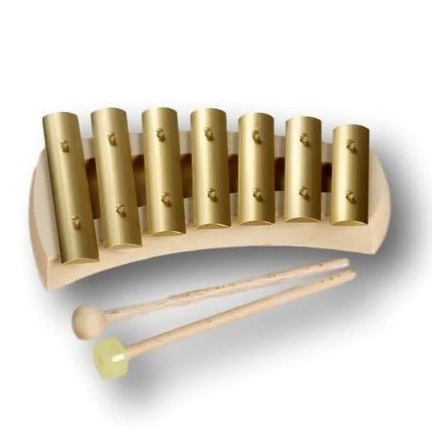 Auris 7 Tone Pentatonic Glockenspiel (KPQ) - wood, natural, rubber Percussion Instruments for open-ended play - Title: Def...