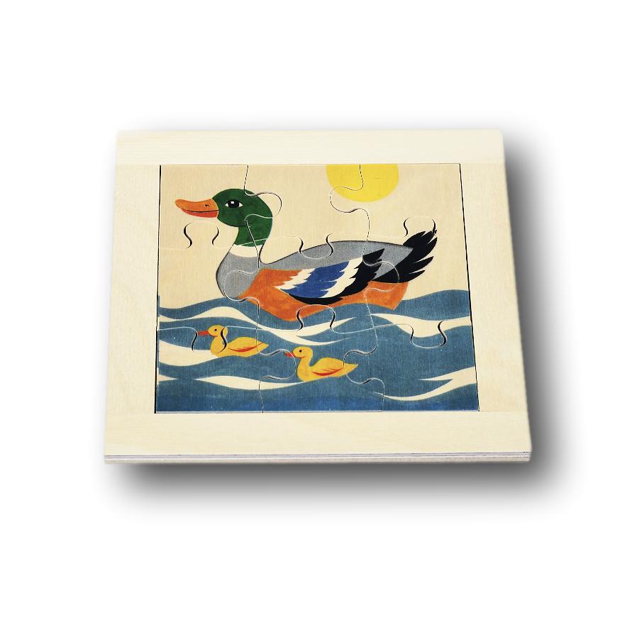 Atelier Fischer Atelier Fischer Wooden Jigsaw Puzzle - Mallard Duck (9 Pcs) - blueottertoys-AF60102