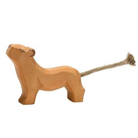 Ostheimer Wooden Lion, Small Head High - wood, natural Wooden Figures for open-ended play - Title: Default Title