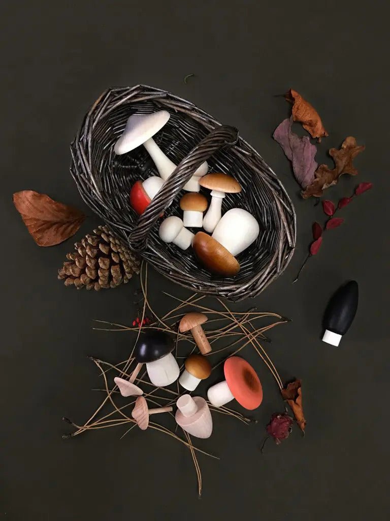 
                  
                    Moon Picnic Basket of Wooden Mushrooms by Moon Picnic - blueottertoys-MP2143
                  
                