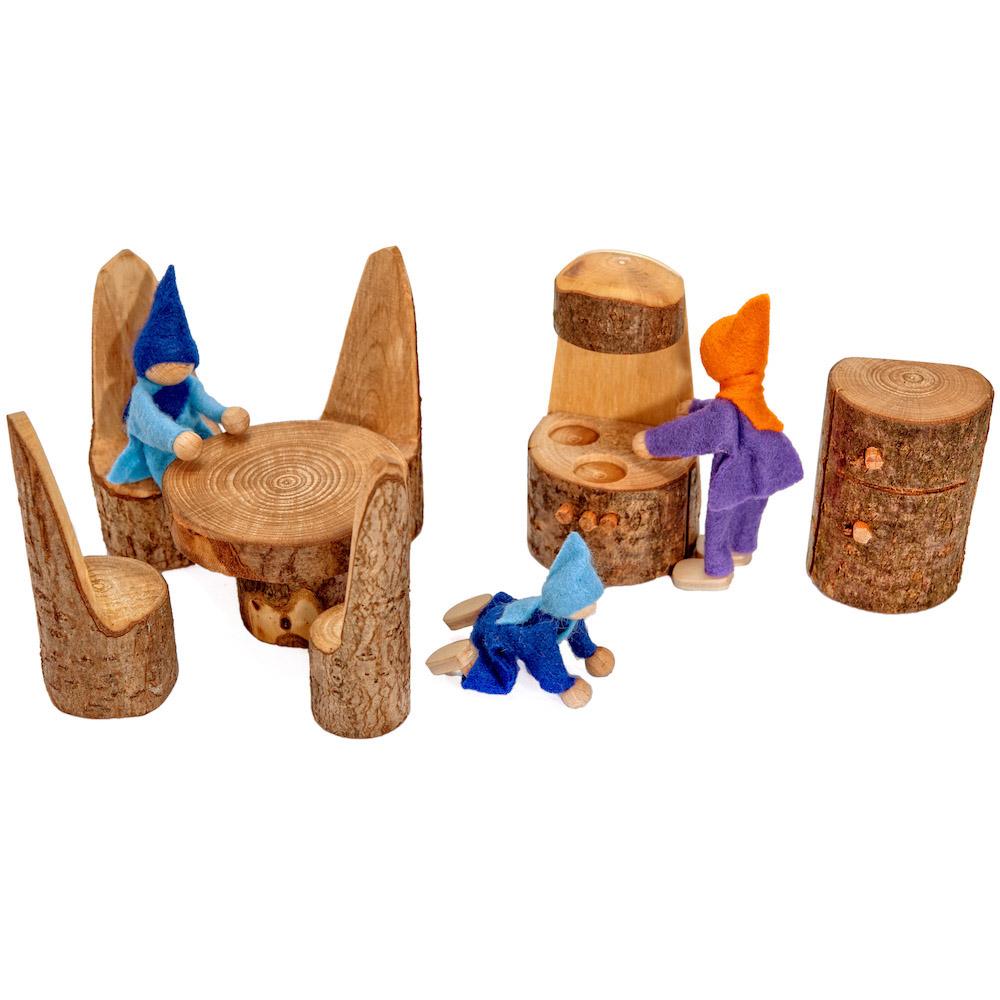 Branch Furniture for Elf Tree House, Small Kitchen - wood, natural Dollhouse Accessories for open-ended play - Title: Defa...