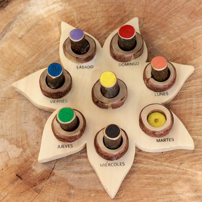 Wooden Weekly Calendar - wood, natural Educational Toys for open-ended play - Title: Default Title