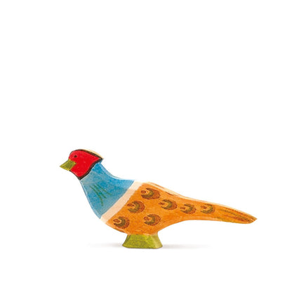 Colorful Ostheimer Wooden Pheasant - wood, natural Wooden Figures for open-ended play - Title: Default Title