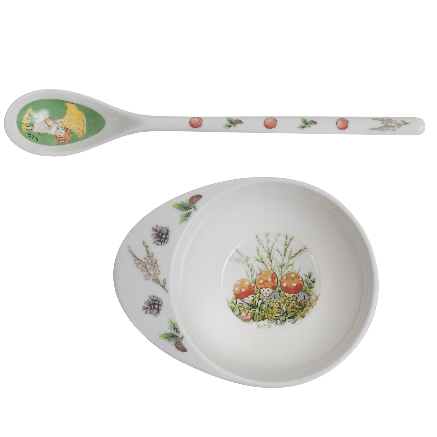 Elsa Beskow "Children of Forest" Baby Feeding Bowl & Spoon Dishware for open-ended play - Title: Default Title