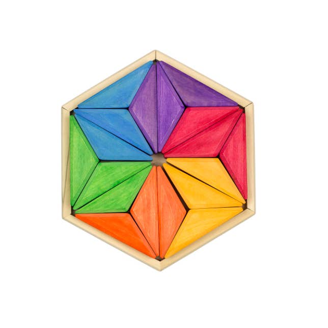 Wooden Rainbow Puzzle Blocks - Goethe Star - wood for open-ended play - Title: Default Title
