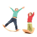 das.Brett Wooden Waldorf Curvy Rocker Board, Oiled Tic Toys