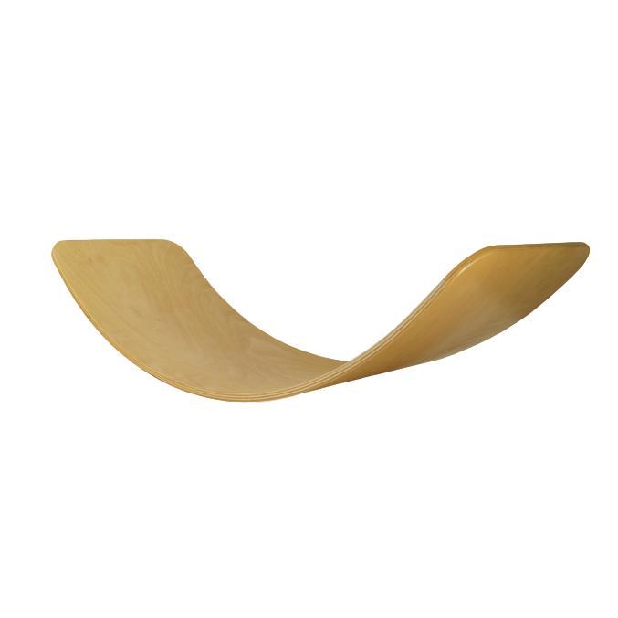 das.Brett Wooden Waldorf Curvy Rocker Board, Natural - Lacquered Tic Toys