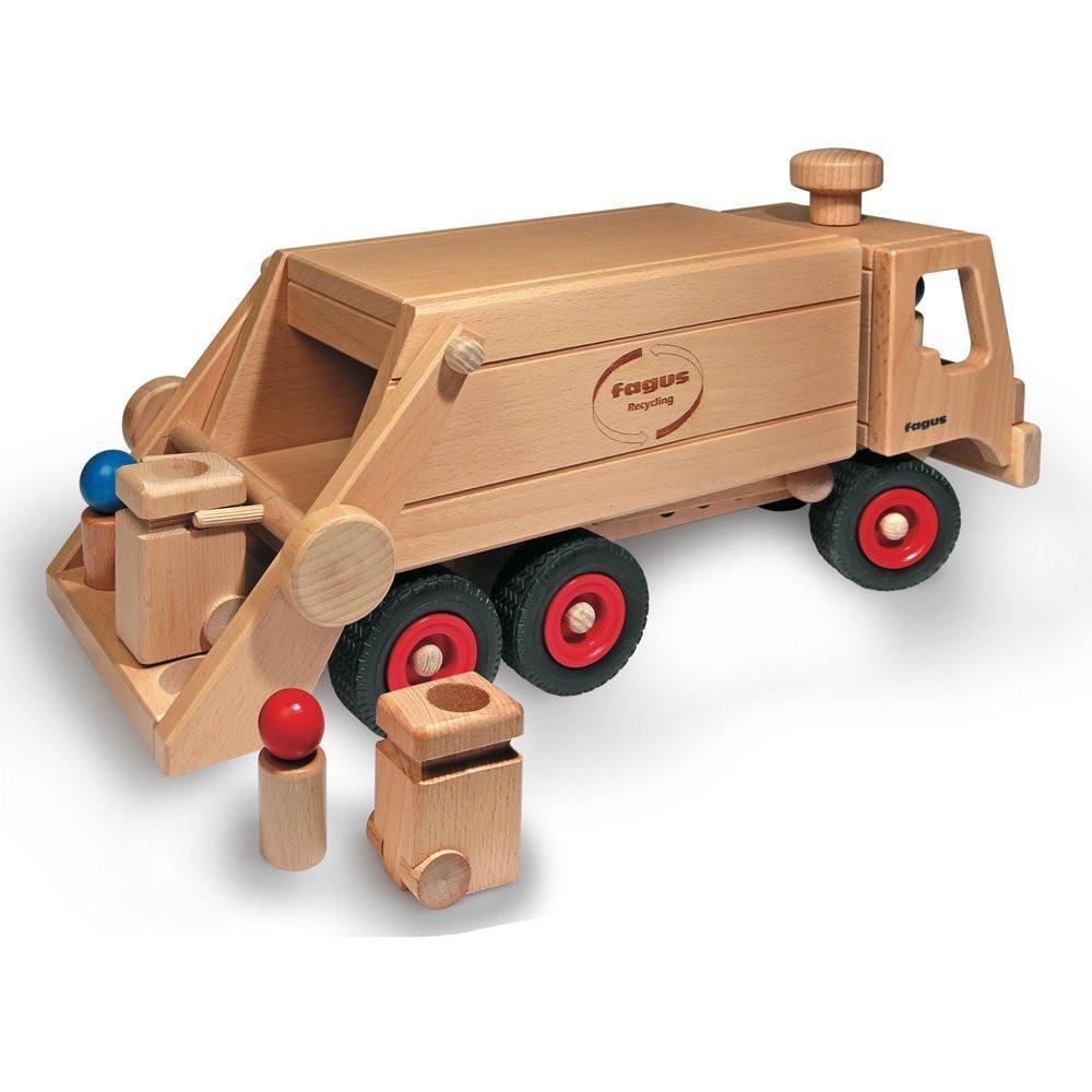 Fagus Fagus Wooden Recycling Truck - Made in Germany - blueottertoys-FA10.66