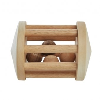Wooden Rattle: Turtle Dove - wood, beeswax Baby Toys for open-ended play - Title: Default Title