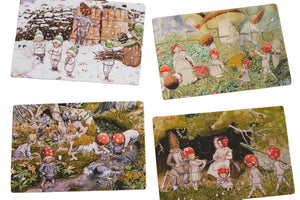 
                  
                    Elsa Beskow "Tomtebobarnen" Children of the Forest Jigsaw Puzzle Set in Wooden Box (4 puzzles - 12 pieces each) Elsa Beskow
                  
                