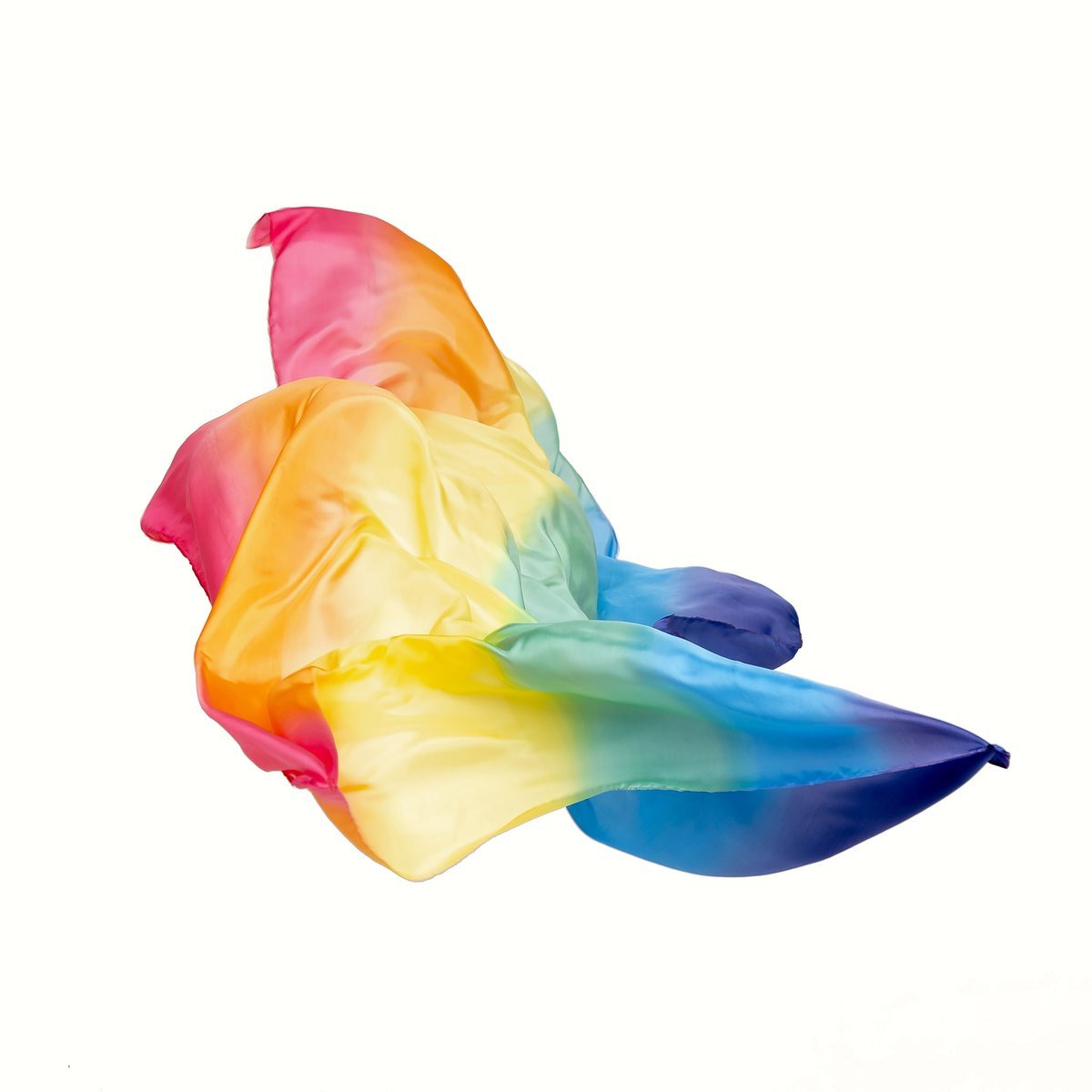 Giant Enchanted Playsilk (108x35") - silk, natural for open-ended play - Color: Rainbow Silk