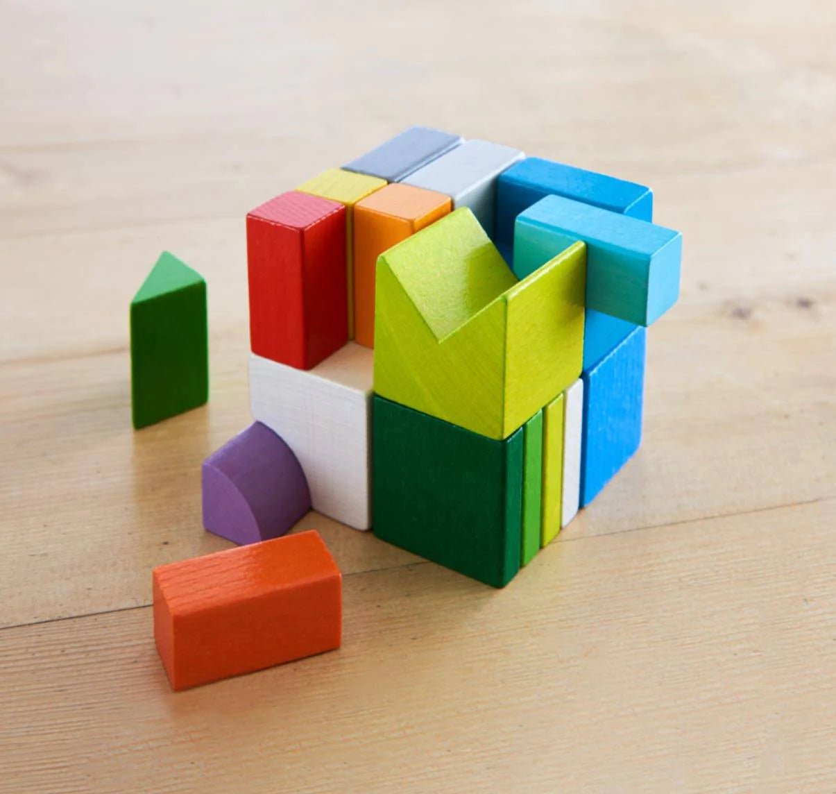 HABA 3D Arranging Game Wooden Building Blocks (19 pcs) - wood for open-ended play - Title: Default Title