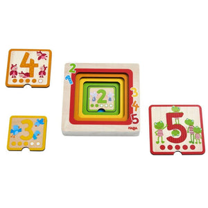 
                  
                    Haba Haba Counting Friends Wood Layering Puzzle 1 to 5 - blueottertoys-HB305529
                  
                