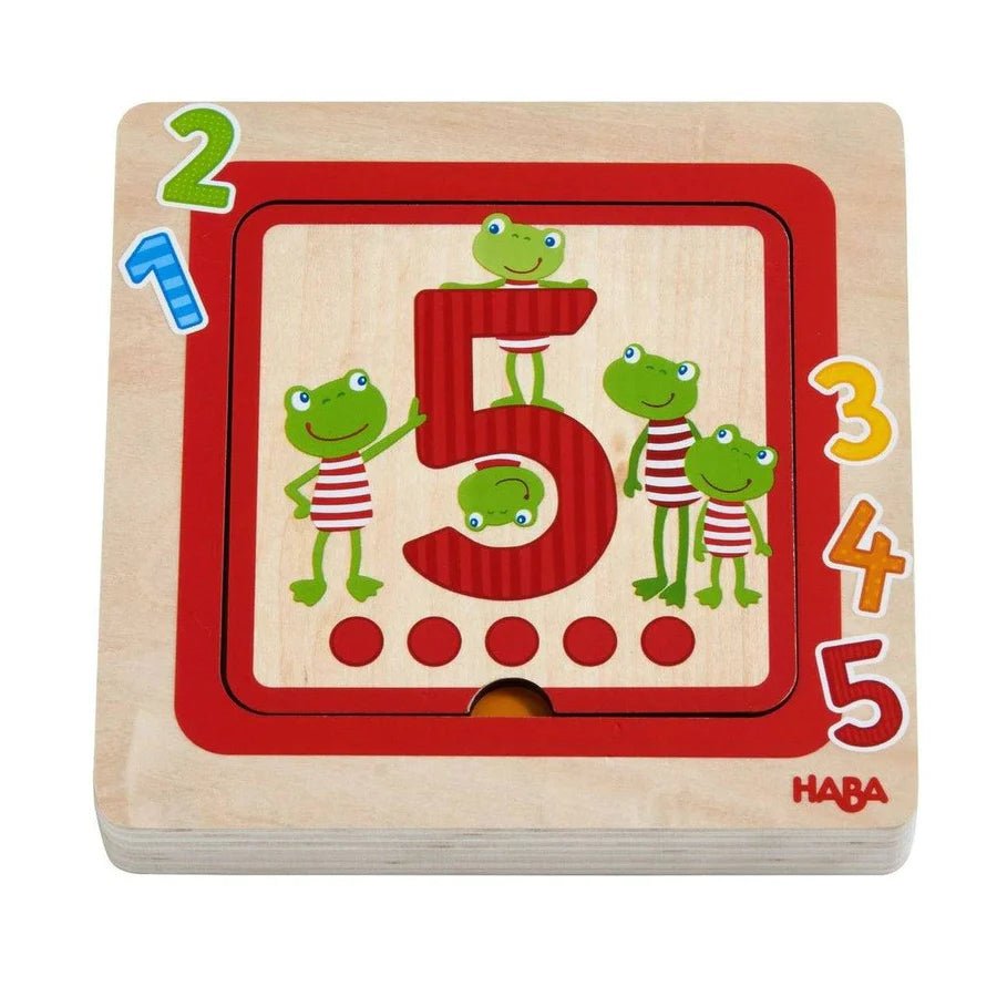 Haba Haba Counting Friends Wood Layering Puzzle 1 to 5 - blueottertoys-HB305529