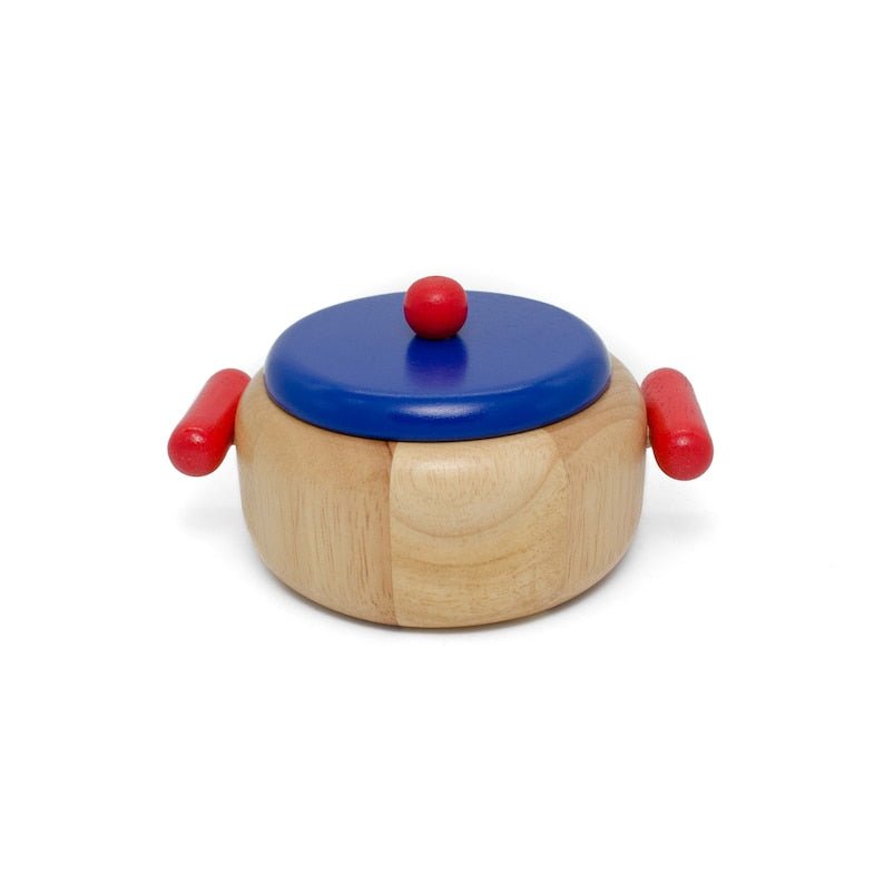 Wooden Soup Pot - wood Play Kitchen for open-ended play - Title: Default Title