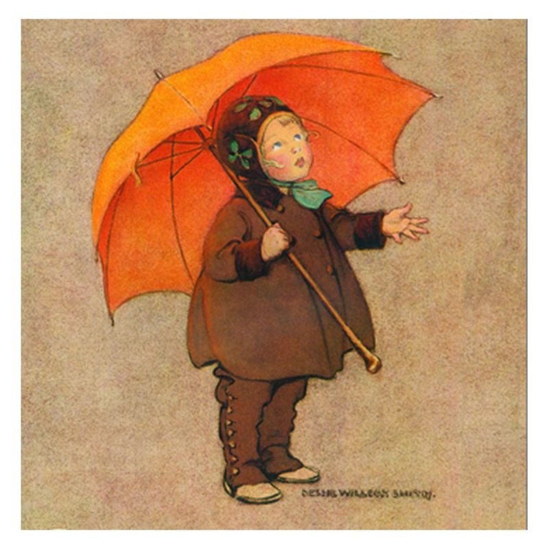 TJ Whitneys Jessie Willcox Smith Greeting Cards : Child with Umbrella - blueottertoys-JWS12