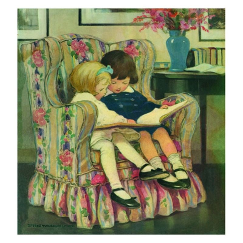 TJ Whitneys Jessie Willcox Smith Greeting Cards :Reading Book in Chair - blueottertoys-JWS15