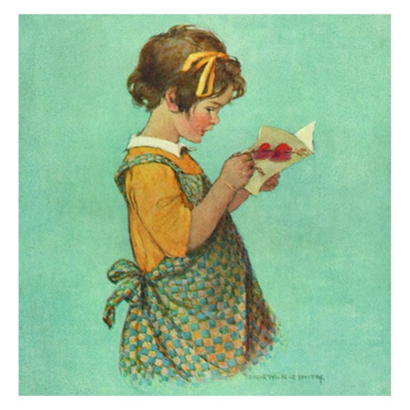 Jessie Willcox Smith Greeting Cards : Girl with Valentine for open-ended play - Title: Default Title