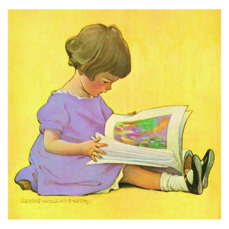 Jessie Willcox Smith Greeting Cards :Girl with Book for open-ended play - Title: Default Title