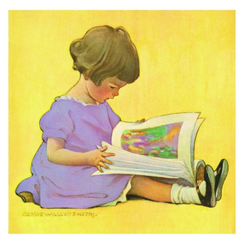 TJ Whitneys Jessie Willcox Smith Greeting Cards :Girl with Book - blueottertoys-JWS21