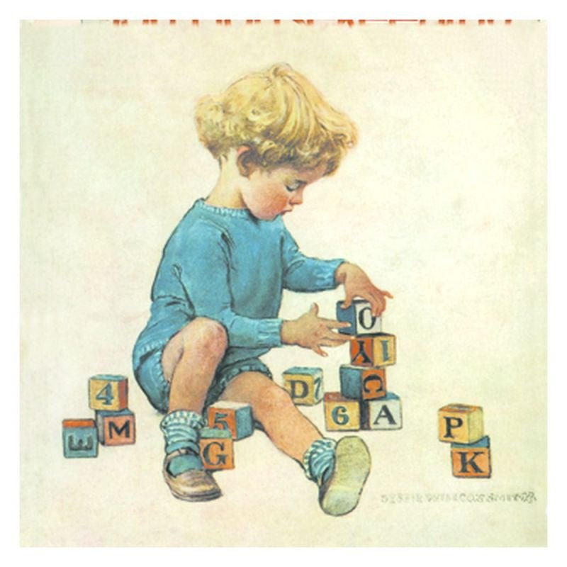 TJ Whitneys Jessie Willcox Smith Greeting Cards : Boy with Blocks - blueottertoys-JWS34