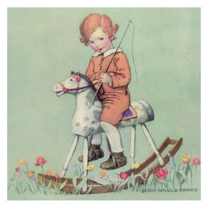 TJ Whitneys Jessie Willcox Smith Greeting Cards : Boy on Rocking Horse - blueottertoys-JWS37