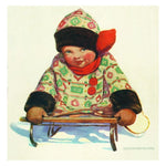 Jessie Willcox Smith Greeting Cards : Girl on Sled - challenge and fun natural toys