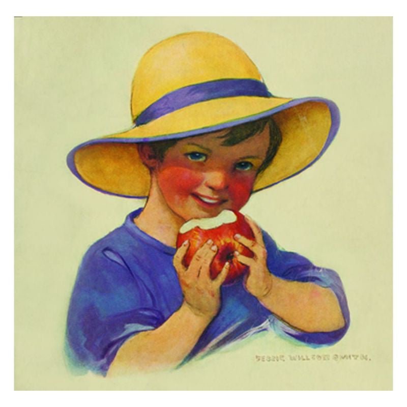 Jessie Willcox Smith Greeting Cards : Boy with Apple - challenge and fun natural toys