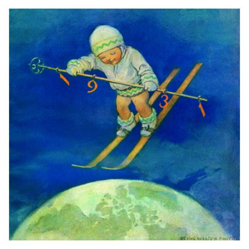 TJ Whitneys Jessie Willcox Smith Greeting Cards : Child with Skis - blueottertoys-JWS55