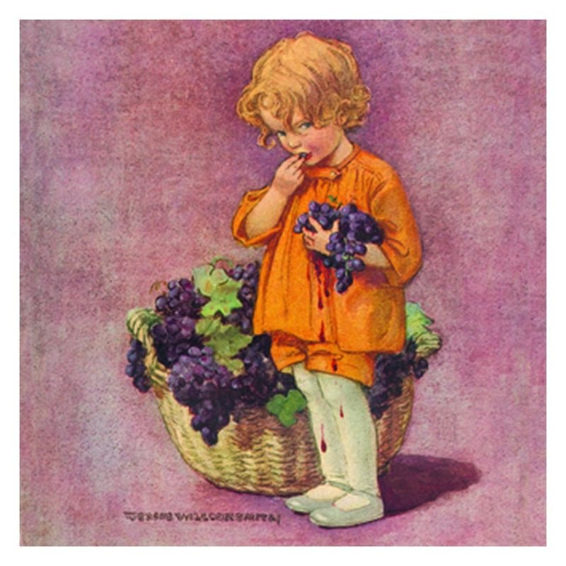 TJ Whitneys Jessie Willcox Smith Greeting Cards : Girl with Grapes - blueottertoys-JWS62