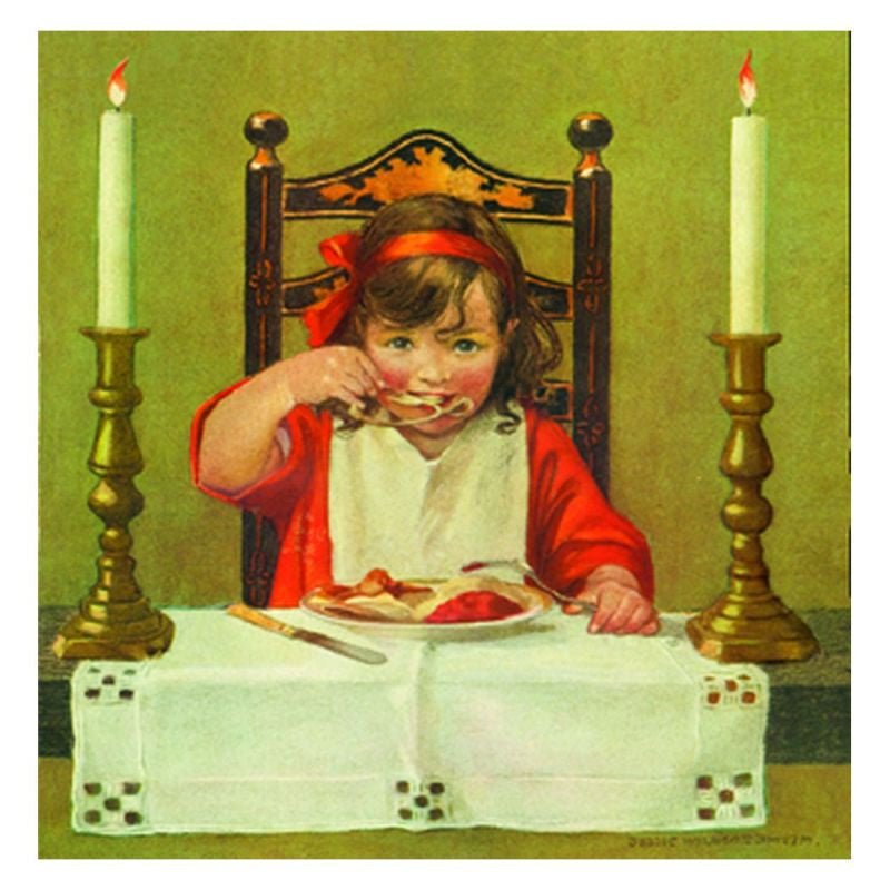 Jessie Willcox Smith Greeting Cards :Cleaning the Wishbone for open-ended play - Title: Default Title