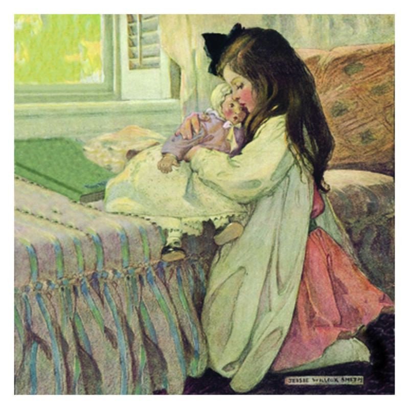 TJ Whitneys Jessie Willcox Smith Greeting Cards : My Dolly - blueottertoys-JWS87