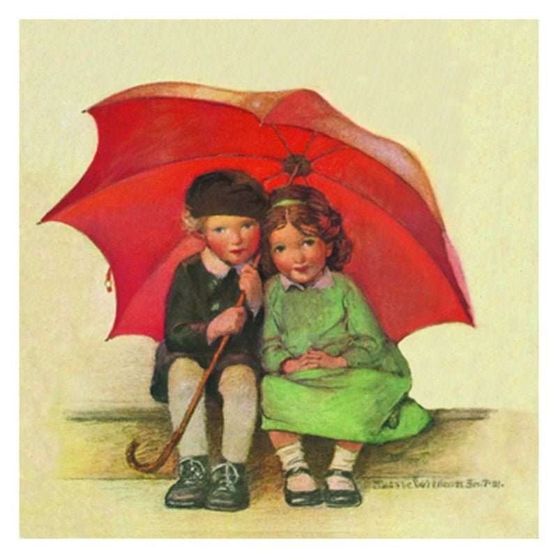 TJ Whitneys Jessie Willcox Smith Greeting Cards : The Umbrella - blueottertoys-JWS91