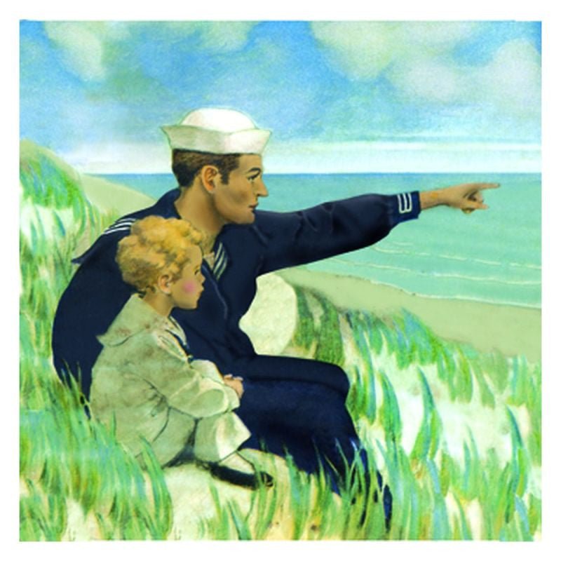 TJ Whitneys Jessie Willcox Smith Greeting Cards : Looking Out to Sea - blueottertoys-JWS94