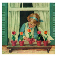 Jessie Willcox Smith Greeting Cards : Girl with Tulips for open-ended play - Title: Default Title